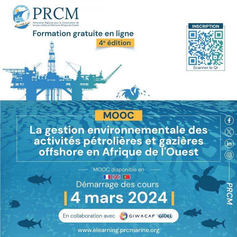 Lancement de la 4ème édition du MOOC sur la gestion environnementale des activités pétrolières et gazières offshore en Afrique de l’Ouest.